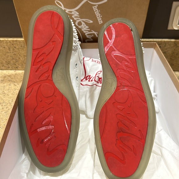 Christian Louboutin Lou Spikes 2 FLAT CLF GOMMA TO/CLF GOM - Size US 10 - Picture 5 of 6